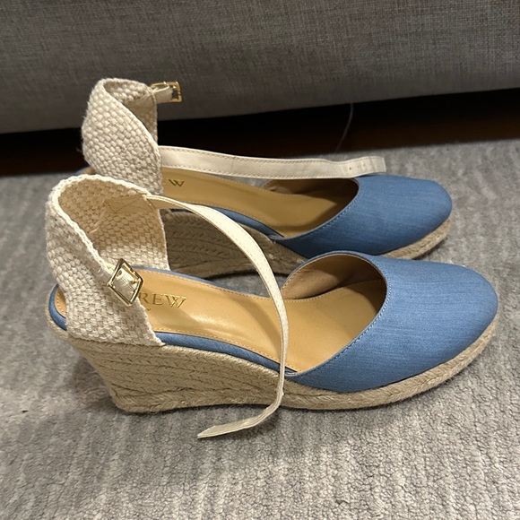 J. Crew Blue and Cream Espadrille Wedges - Picture 3 of 7